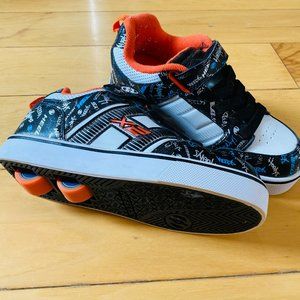 Heelys Bolt X2 Lighted Skate Shoes Black White Orange Size 3 Youth with 2 Wheels